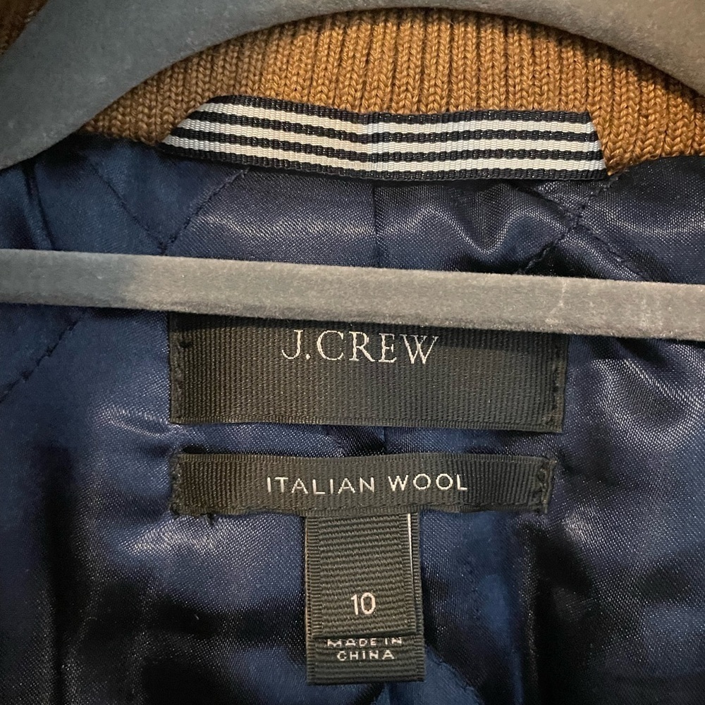 J. Crew Lodge coat Italian wool winter jacket full zip size 10 - Picture 10 of 13